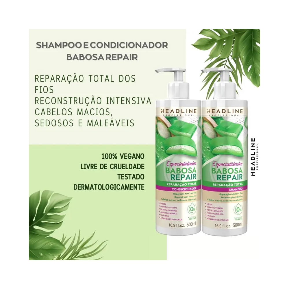 Kit Headline Babosa Repair Shampoo e Condicionador 500ml
